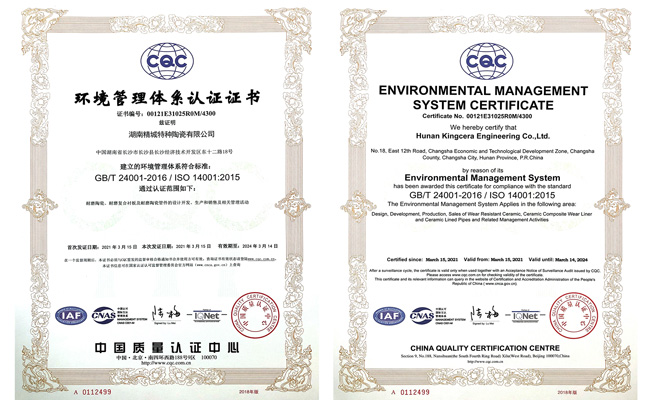 ISO14001環(huán)境管理體系認證證書
